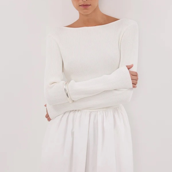 DISSH Ribbed Knit & Linen Dress - Picture 2 of 12